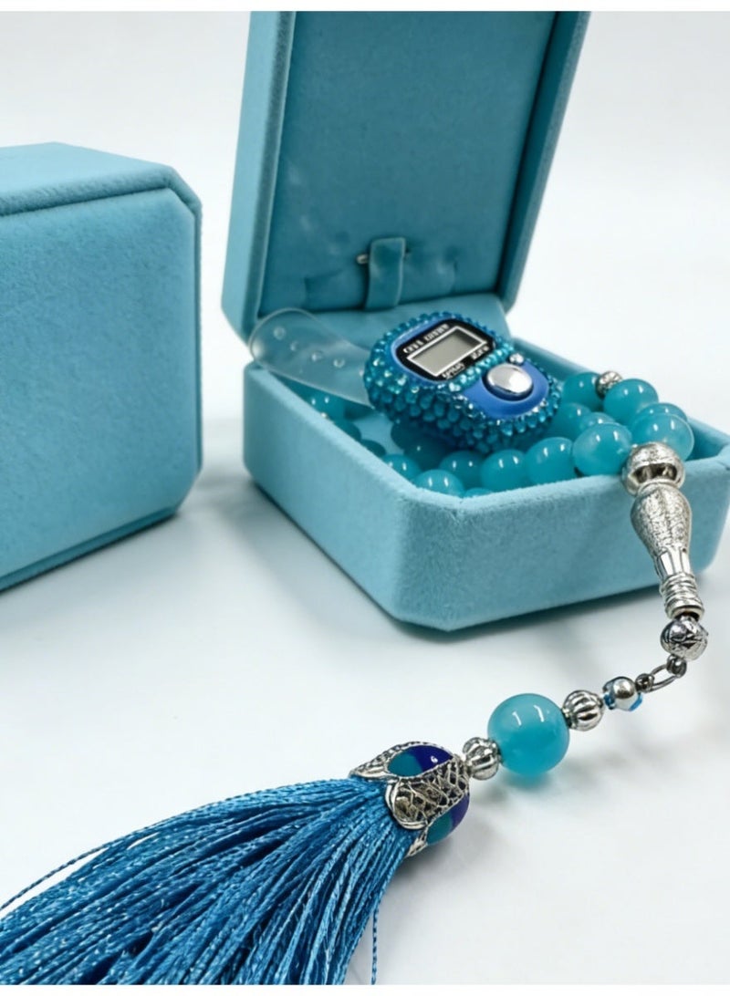 XiaoGiqi 33-bead Taisbiha prayer beads （Sky blue） - Image 3